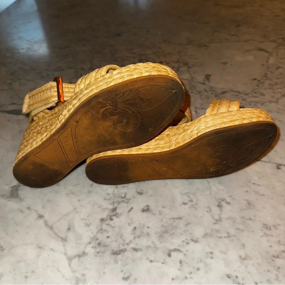Franco Sarto Pina Espadrille Wedge Sandals Natural Tan 8